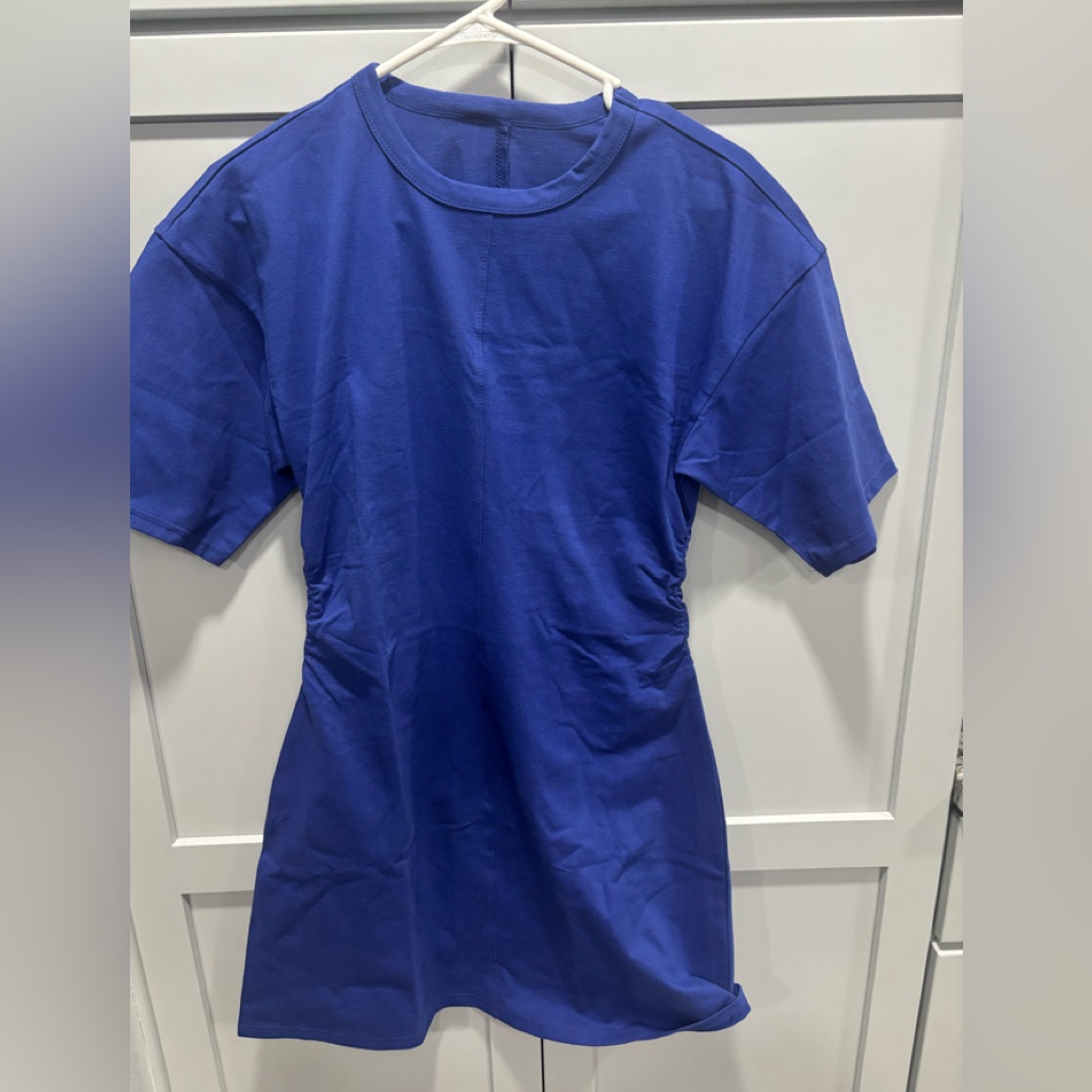 Anthropologie Side Ruched T Shirt Dress Nwot No Tags S/M